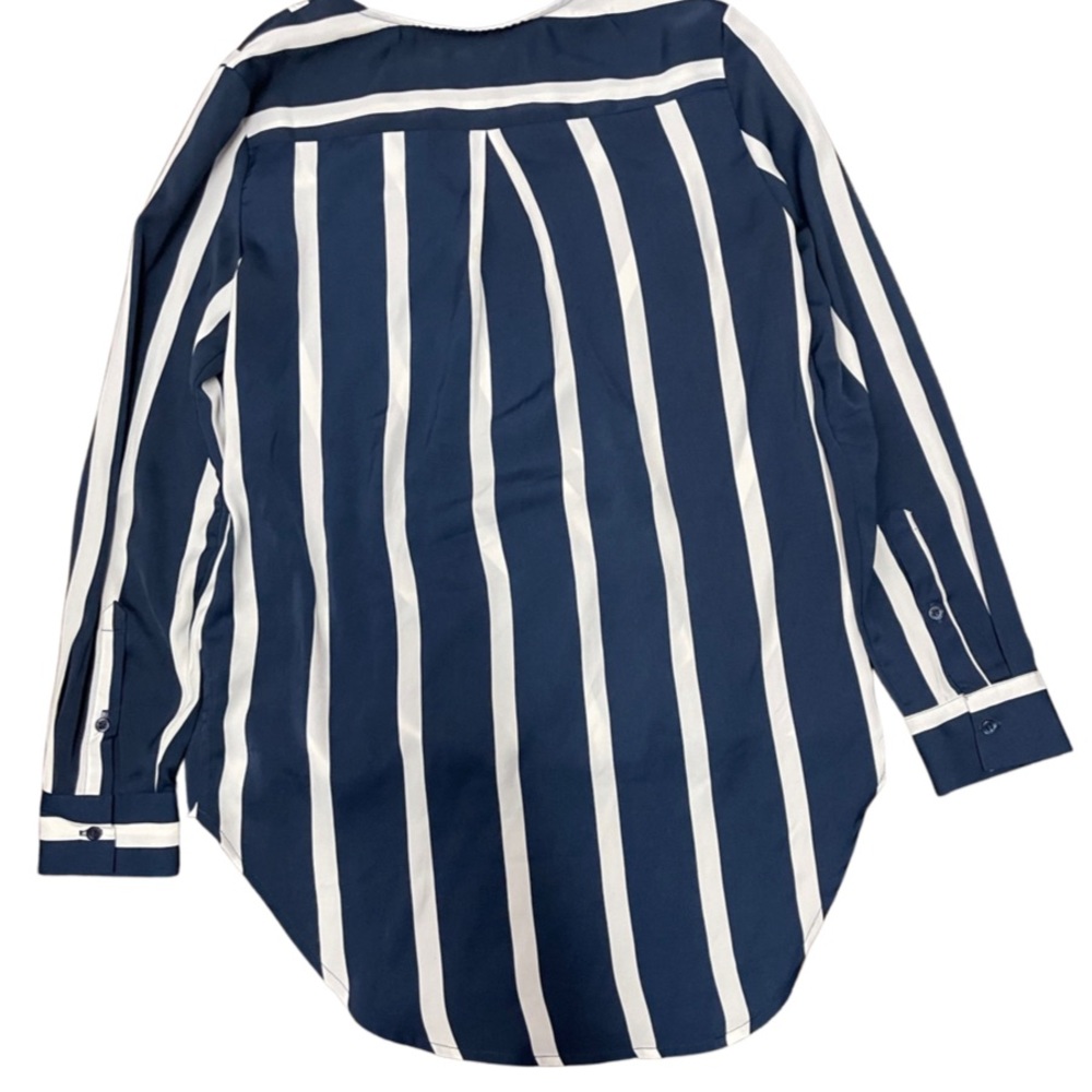 New Women TAHARI size small blouse blue and white - Picture 2 of 5